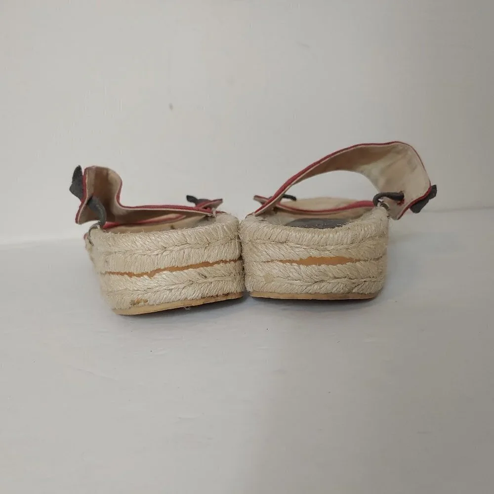 GAP Slip On Platform Espadrilles Sandals  Leather Preppy Retro 90's‎ Y2K Boho